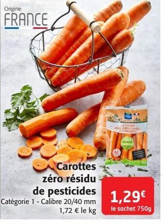 Colruyt Carottes zéro résidu de pesticides offre