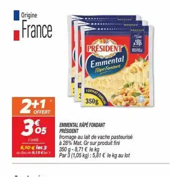 Netto Emmental rape fondant président offre