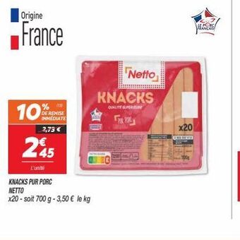 Netto Knacks pur porc netto offre