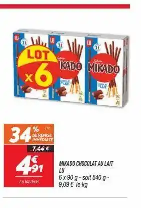 Netto Mikado chocolats au lait lu offre