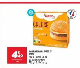Netto 6 cheeseburgers surgeles netto offre
