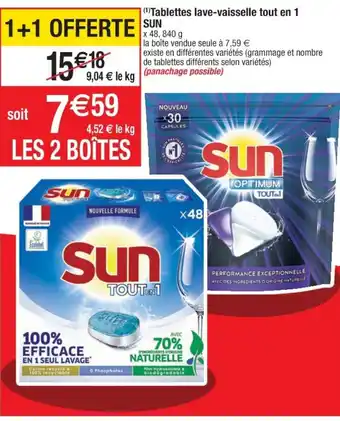 Cora x Carrefour Tablettes lave-vaisselle tout en 1 Sun offre