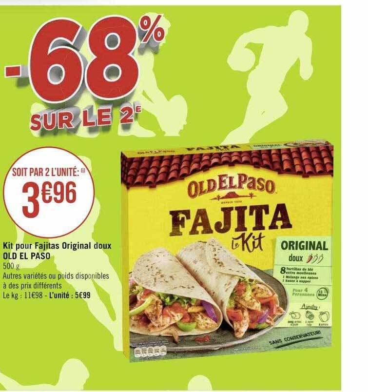 Promo Kit pour fajitas original doux old el paso chez Casino Hyperfrais