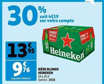 Auchan Bière blonde heineken offre