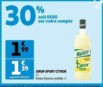 Auchan Sirop sport citror offre