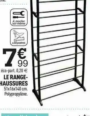 Centrakor Le range-chaussures 51x16x140cm offre