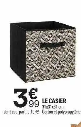 Centrakor Le casier 31x31x31cm carton et polypropylène offre