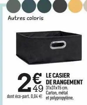 Centrakor Le casier de rangement offre