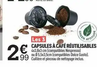 Centrakor Les 3 capsules à café réutilisables offre