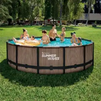 Provence Outillage Piscine tubulaire teck ø4,27 x1,07m summer waves offre