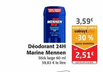 Colruyt Déodorant 24h marine mennen offre