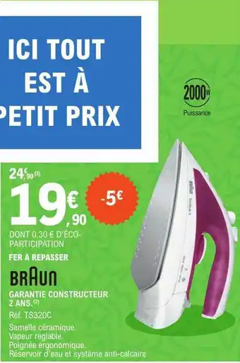 E.Leclerc Fer à repasser braun offre