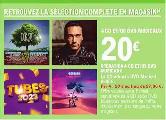 E.Leclerc Opération 4 cd et-ou dvd musicaux offre