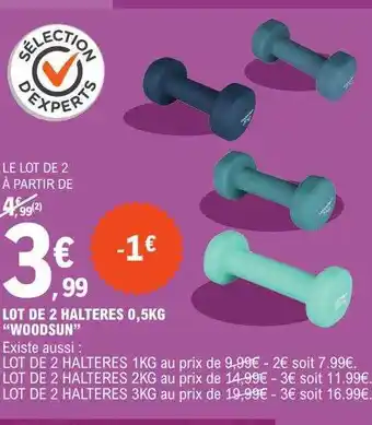 E.Leclerc Lot de 2 haltères 0,5 kg offre