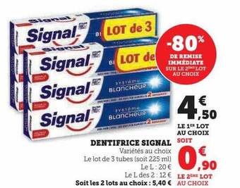 Super U Dentifrice signal offre