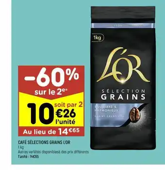 Leader Price Café sélections grains l'or offre