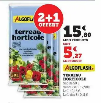 Super U Terreau horticole algoflash offre