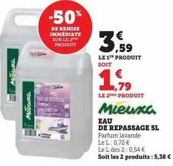 Super U Eau de repassage 5l mieuxa offre