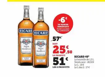 Super U Ricard 45° offre
