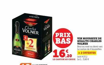 Super U Vin mousseux de qualité charles volner offre
