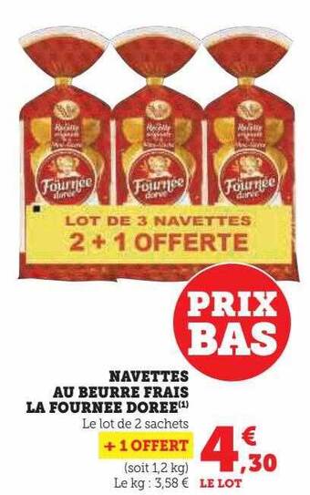 U Express Navettes au beurre frais la fournée dorée offre