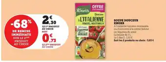 U Express Soupe douceur knorr -68% de remise immédiate sur le 2ème produit au choix offre