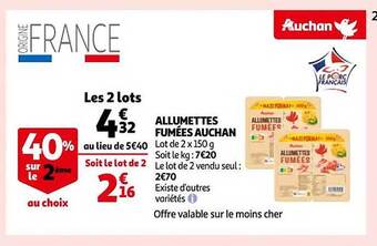 Auchan Allumettes fumées auchan offre