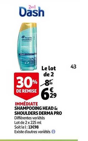 Auchan Shampooing head & shoulders derma pro offre