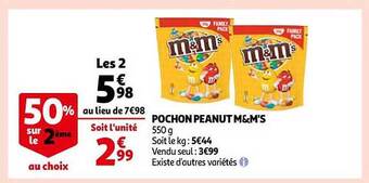 Auchan Pochon peanut m&m's offre