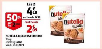 Auchan Nutella biscuits ferrero offre