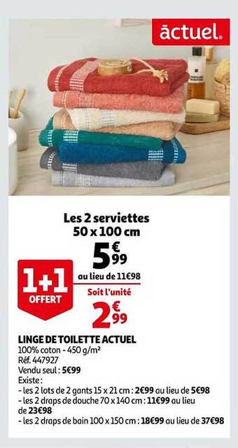 Auchan Linge de toilette actuel offre