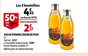 Auchan Jus de pomme cœur de pom offre