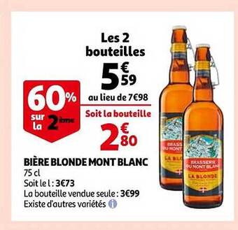Auchan Bière blonde mont blanc offre