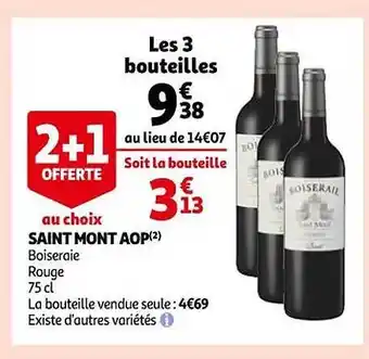 Auchan Saint mont aop boiseraie rouge offre