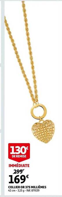 Auchan Collier or 375 millièmes offre