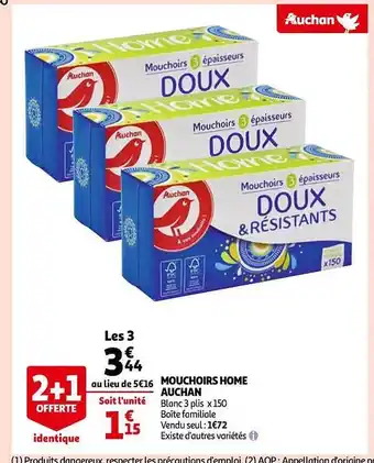 Auchan Mouchoirs home auchan offre