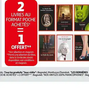 Auchan 2 livres au format poche achetés offre