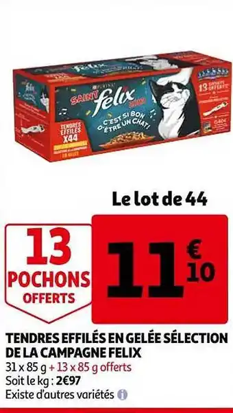 Tendres effilés en gelée sélection de la campagne felix
