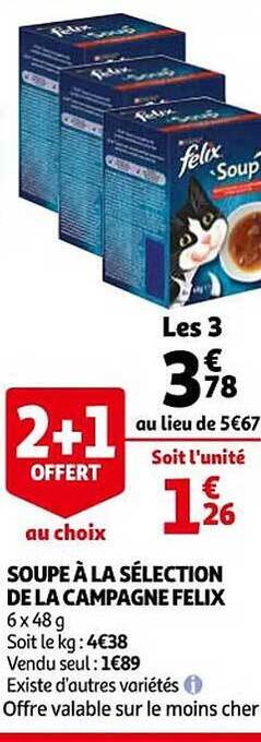 Auchan Soupe à la sélection de la campagne felix offre