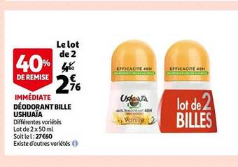 Auchan Déodorant bille ushuaïa offre