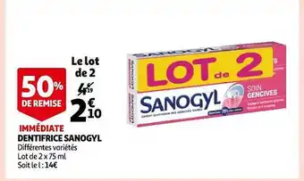 Auchan Dentifrice sanogyl offre