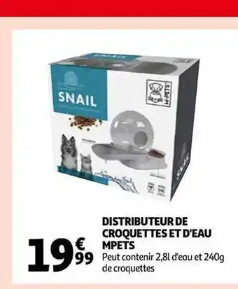 Auchan Distributeur de croquettes et d'eau mpets offre