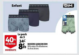 Auchan Boxers garçon dim offre