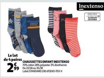 Auchan Chaussettes enfant inextenso offre