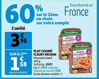 Auchan Plat cuisiné fleury michon offre