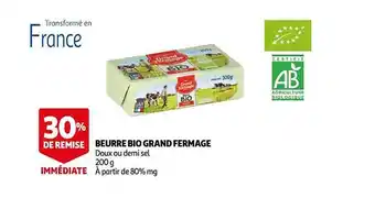 Auchan Beurre bio grand fermage offre
