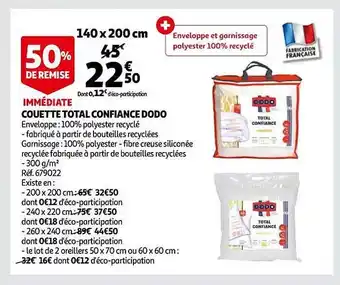 Auchan Couette total confiance dodo offre