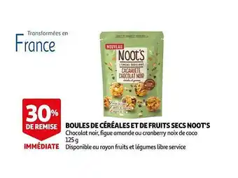 Auchan Boules de céréales de fruits secs noot's offre