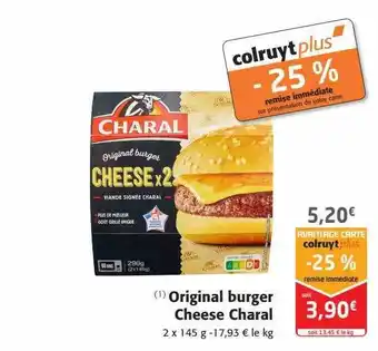 Colruyt Original burger cheese charal offre