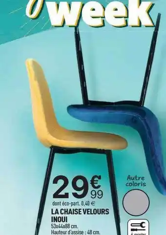 Centrakor La chaise velours inoui offre